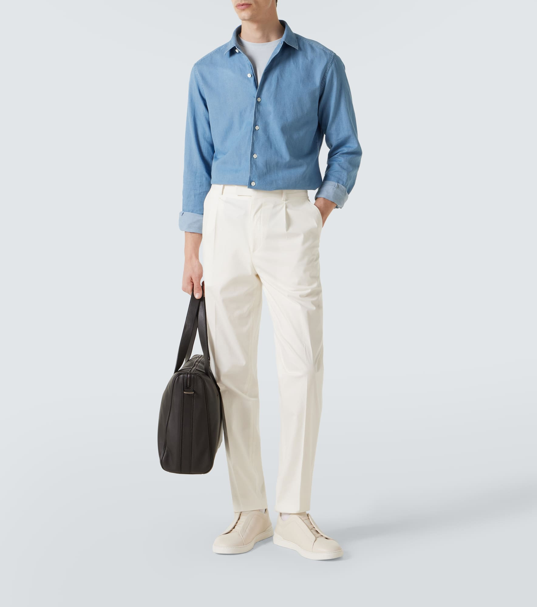 Cotton and linen denim shirt - 2