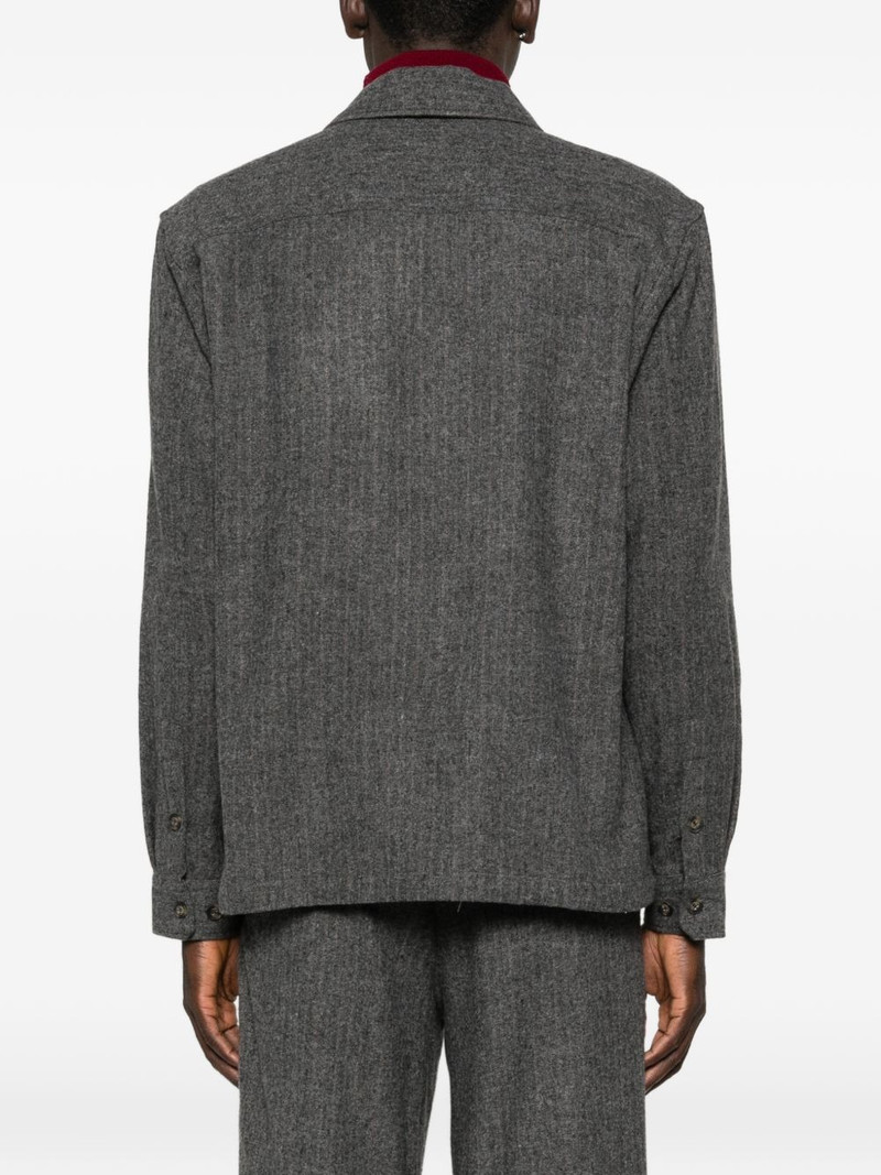 herringbone buttoned shirt jacket 4