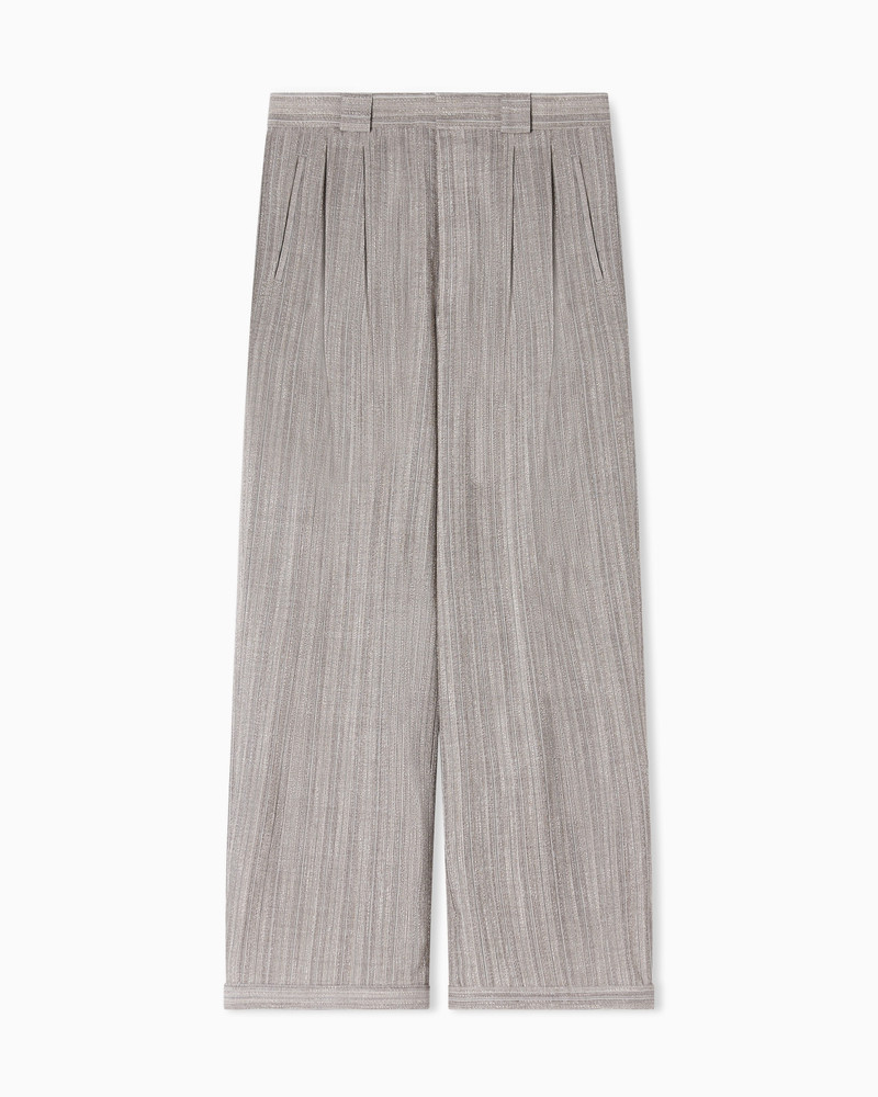 MULTI-STRIPED 3D EFFECT JASPÉ JACQUARD TROUSERS 1