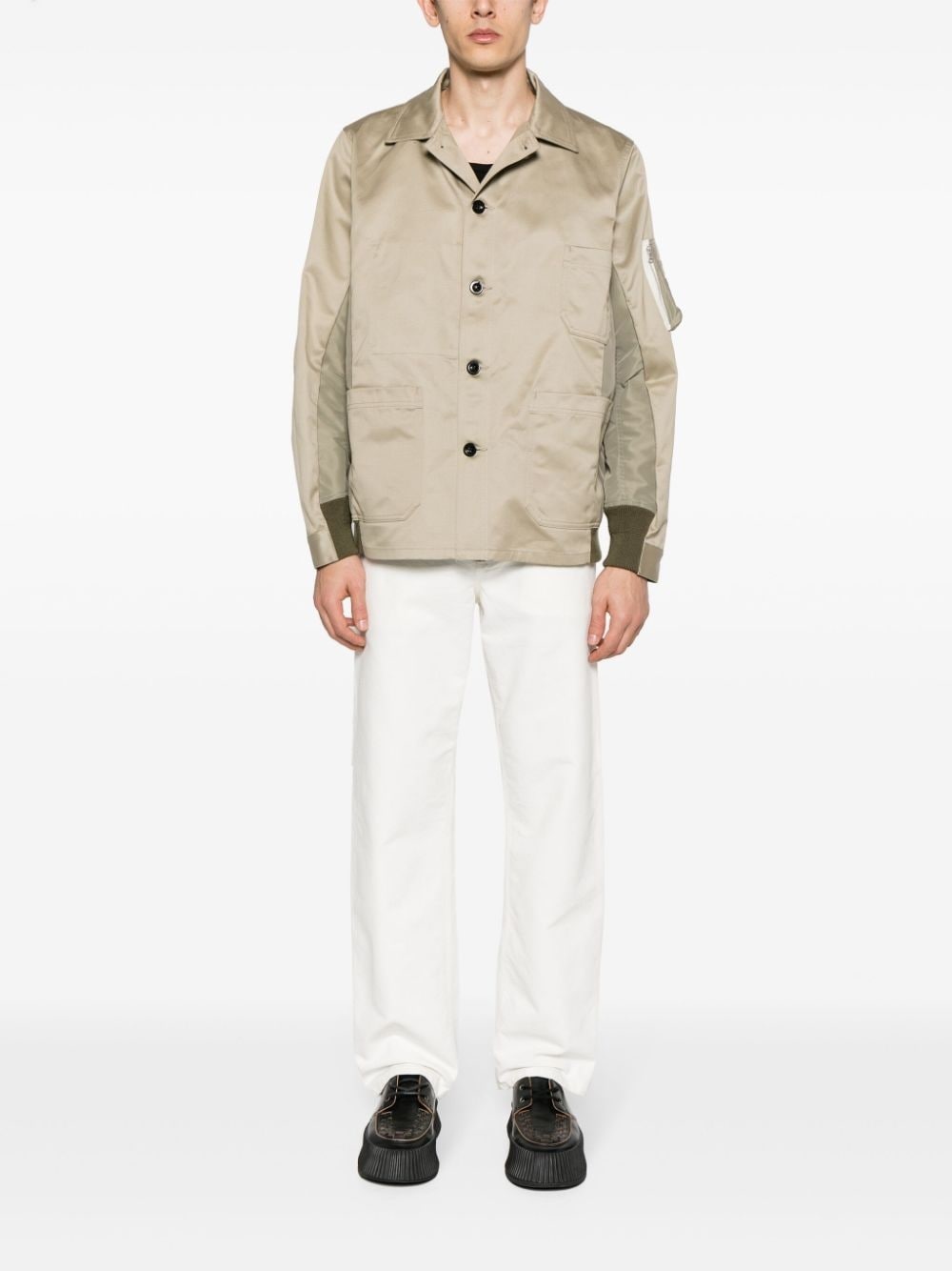 panelled twill shirt jacket - 2