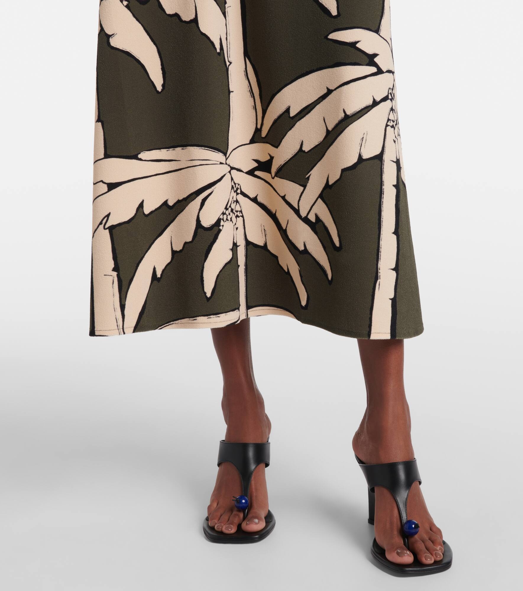 Printed gathered terry maxi skirt - 5