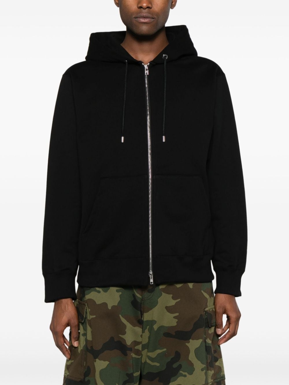 logo-embellished cotton hoodie - 3