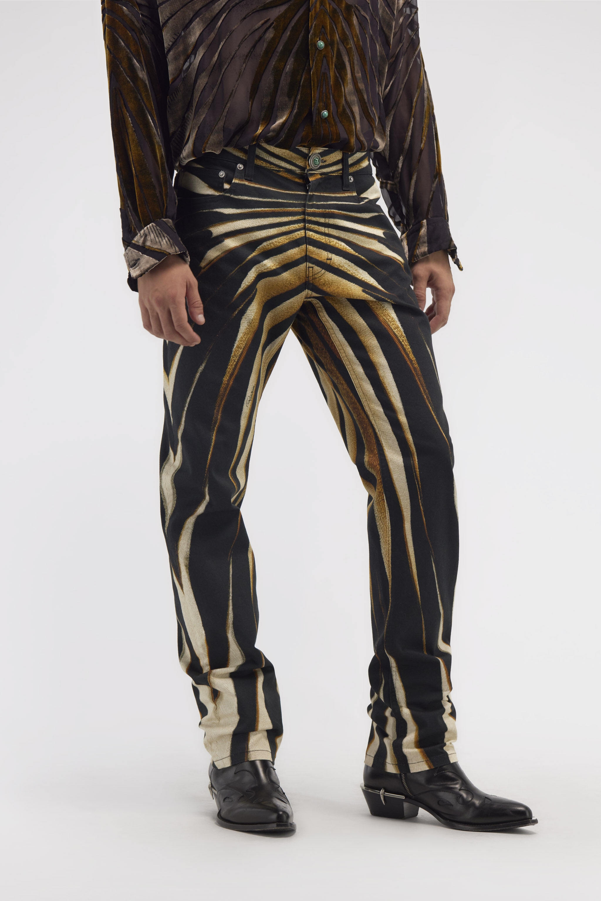 Slim fit jeans with Ray of Gold print - 5