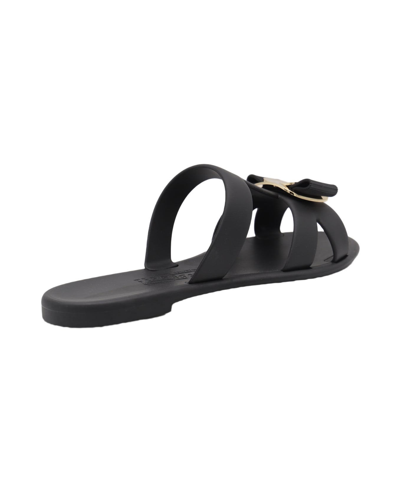 Black Leather Flats - 1