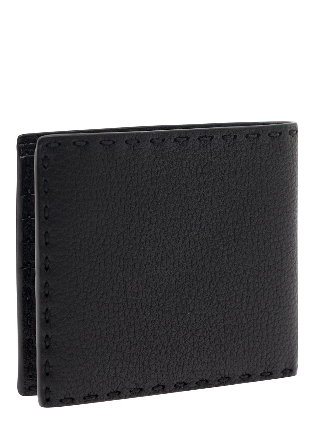 Fendi Men 'Selleria' Black Bifold Wallet With Fendi Lettering In Leather Man - 3