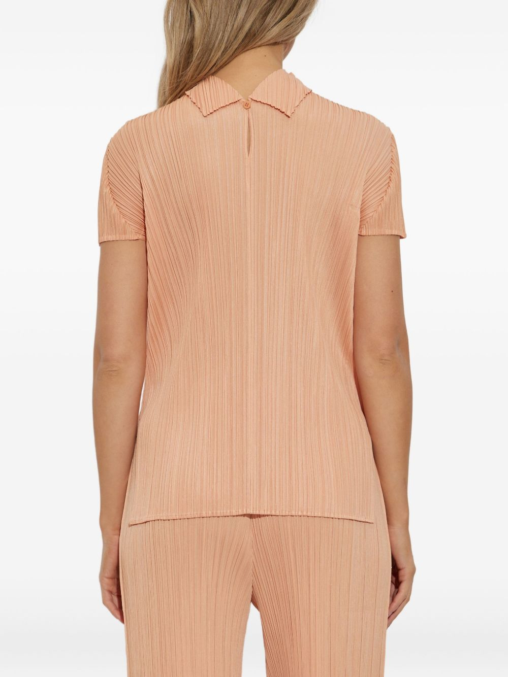 pleated high-neck blouse - 4