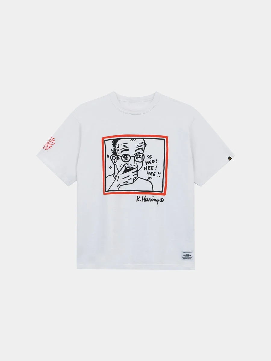 KEITH HARING X ALPHA GRAPHIC TEE "HEE HEE" - 1