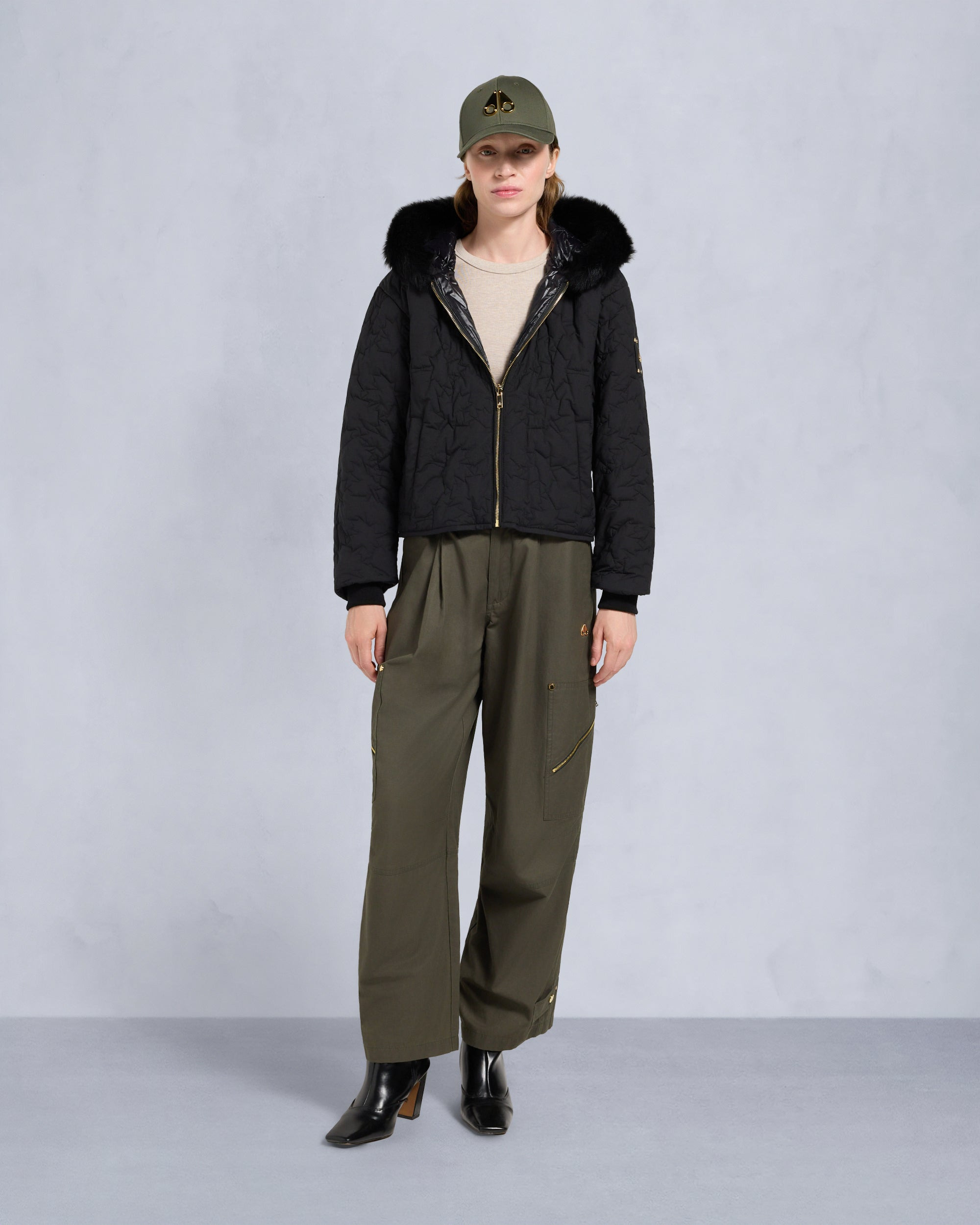 GOLD SERIES LOGAN SHEARLING TRIM BOMBER JACKET - 8