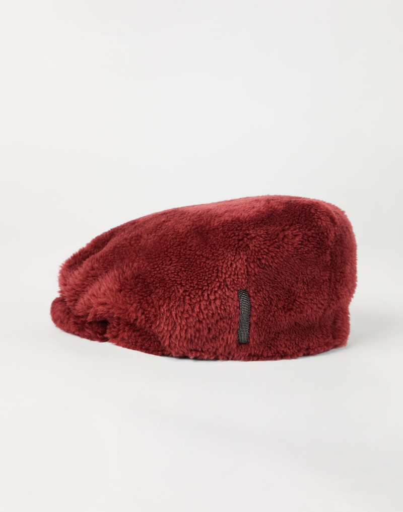 Brunello Cucinelli Merino shearling flat cap outlook
