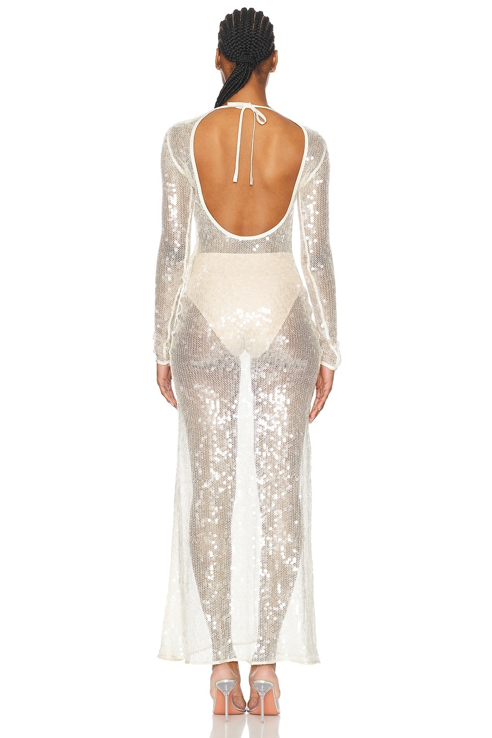 Sequin Open Back Gown - 4