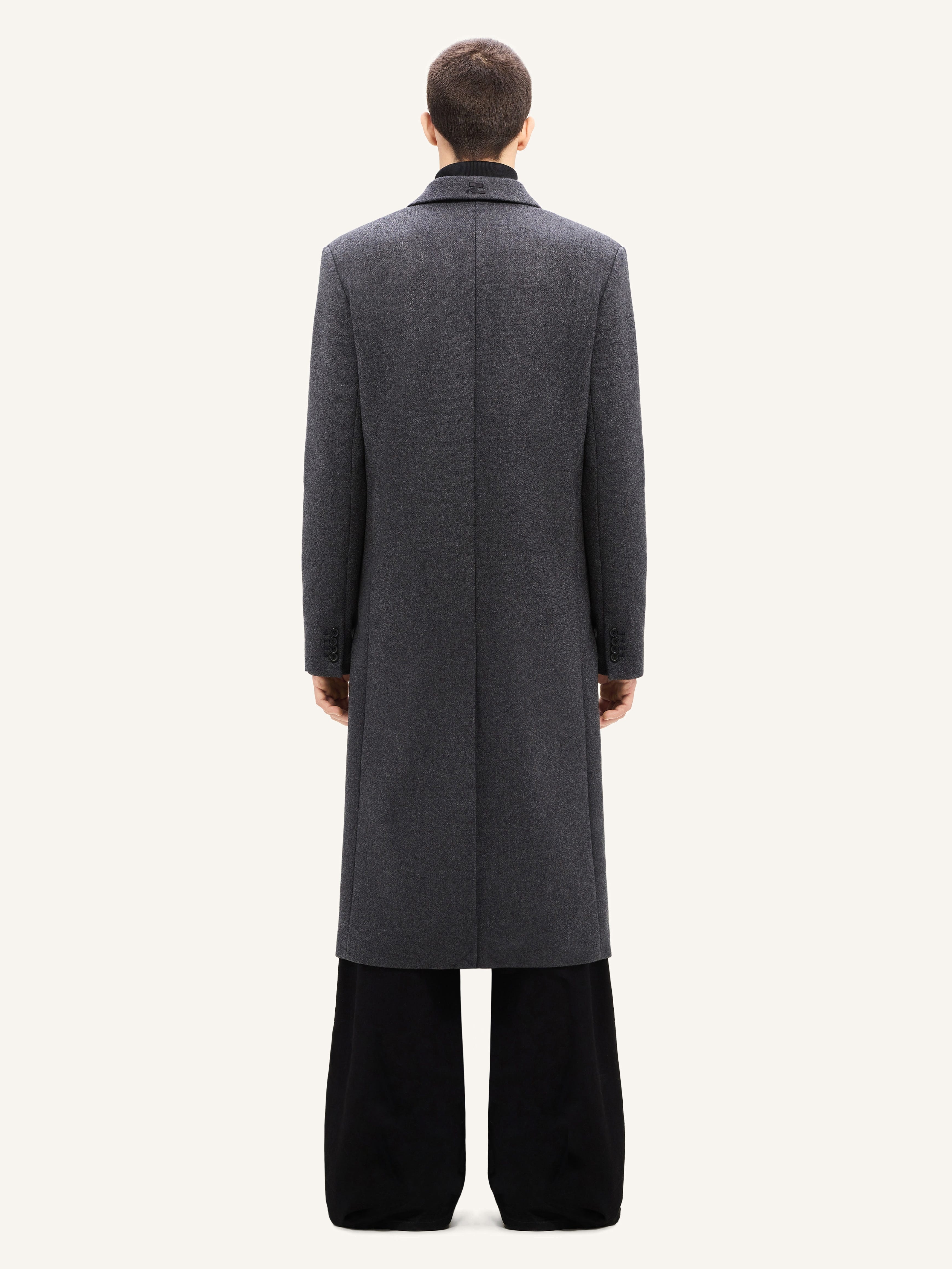 TAILORED WOOL LONG COAT - 5