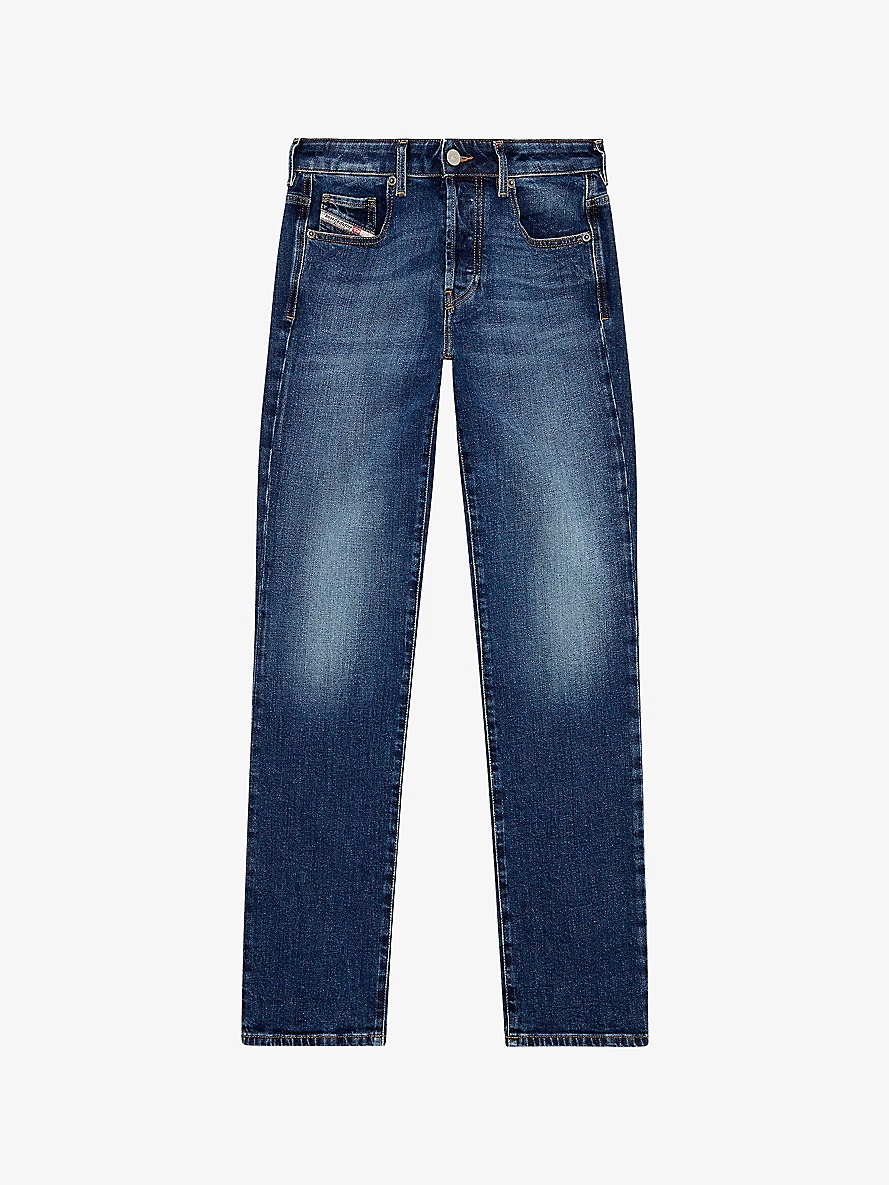 1989 D-Mine slim-fit, straight-leg mid-rise stretch-denim jeans - 1