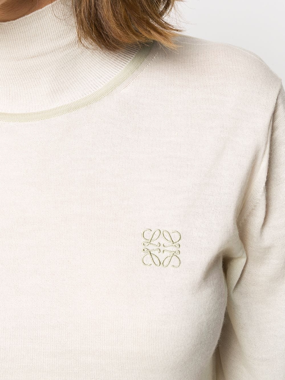 Anagram-embroidered high neck jumper - 5