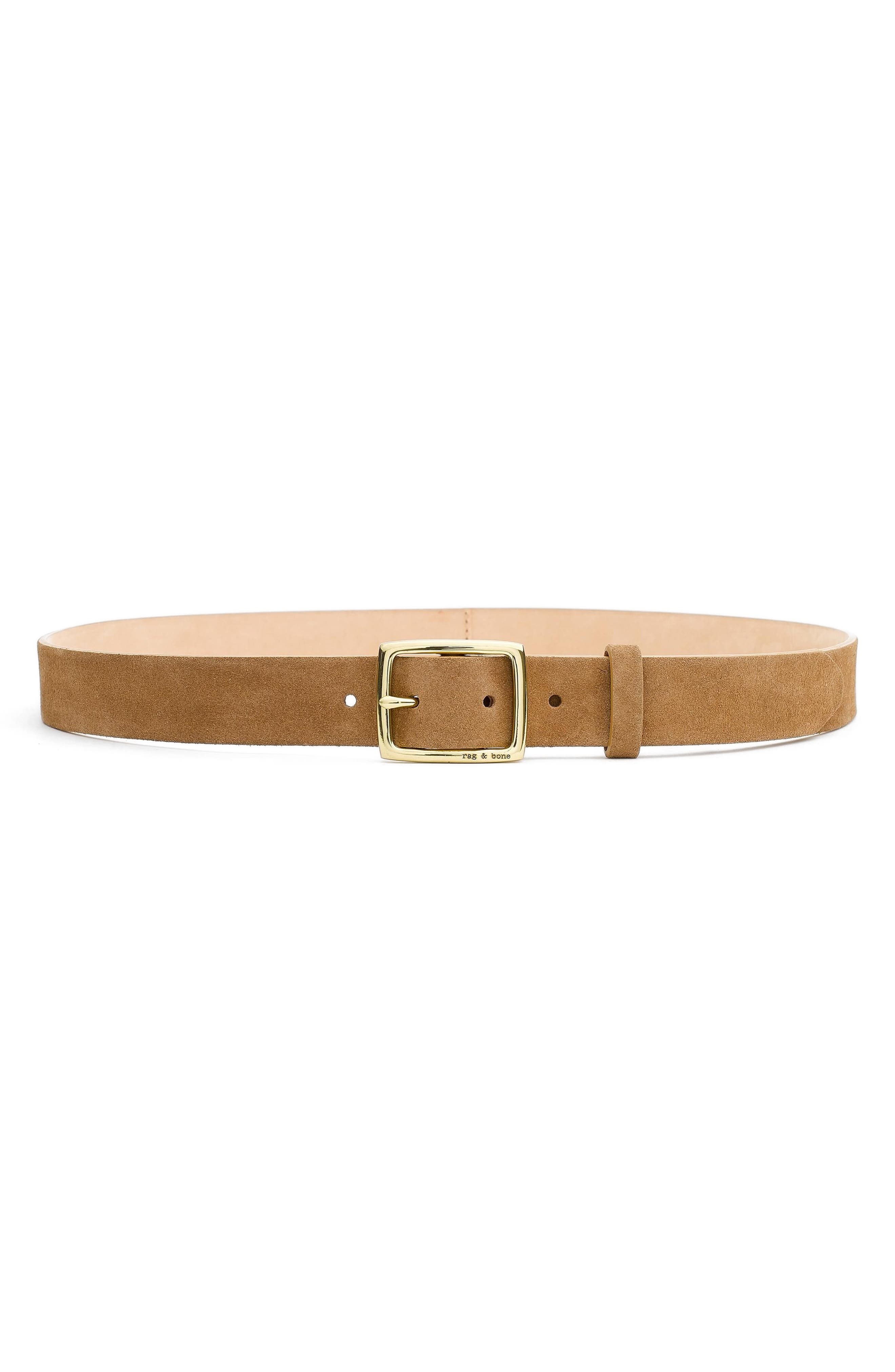 rag & bone Boyfriend Suede Belt in Camel at Nordstrom - 1