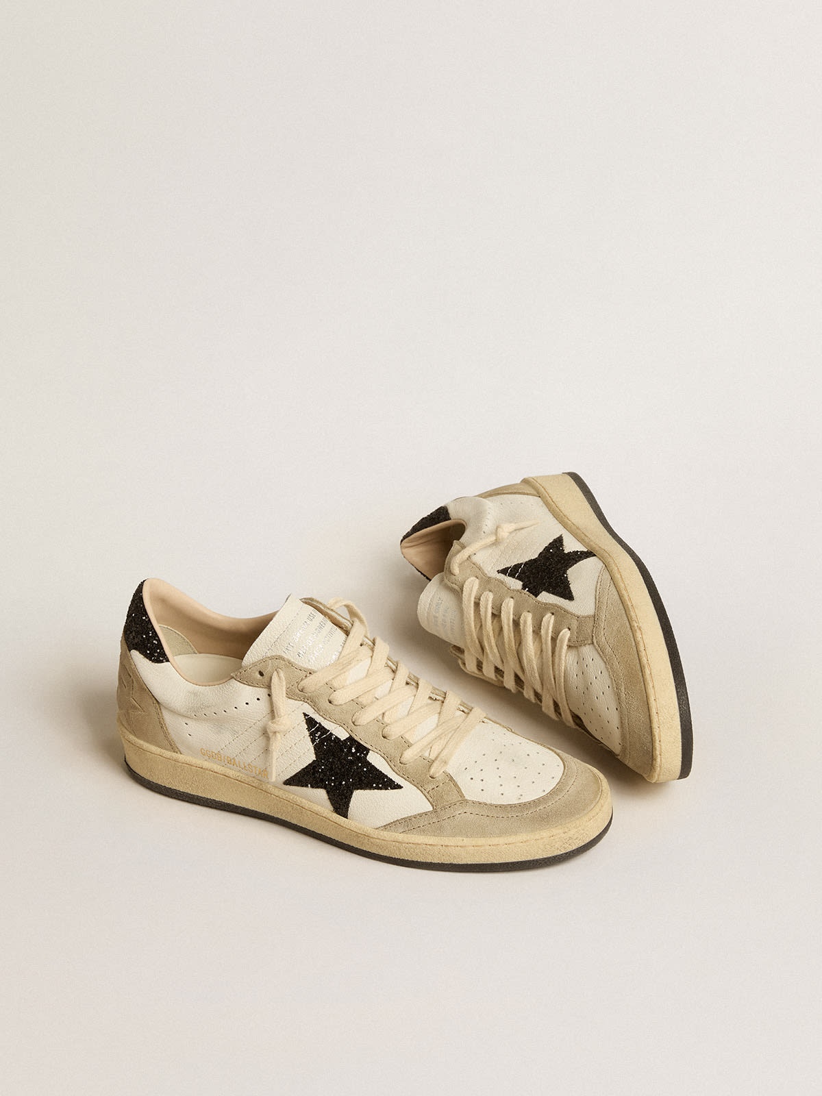 Ball Star in nappa and suede with black glitter star and heel tab - 2