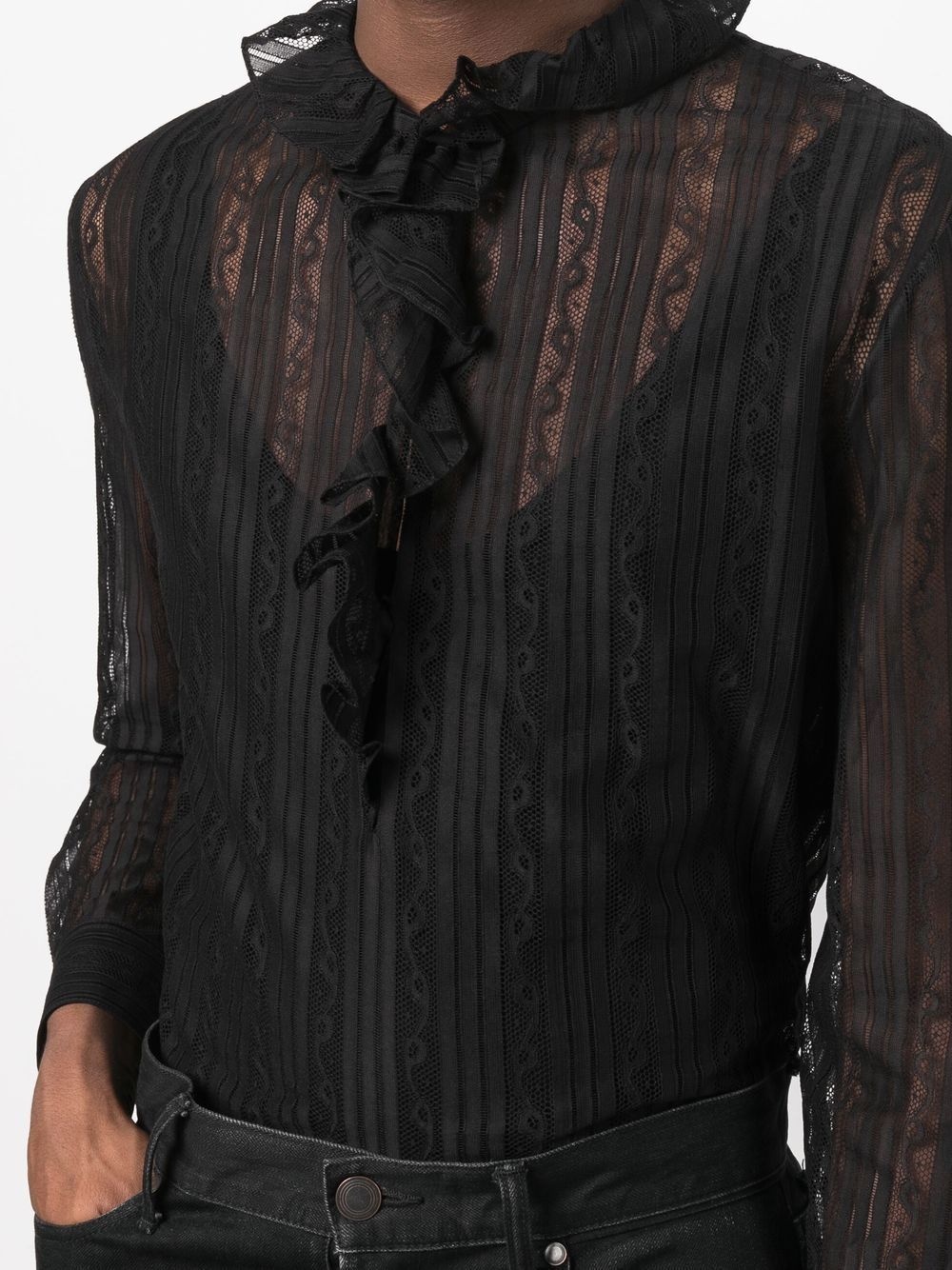 frilled lace shirt - 5