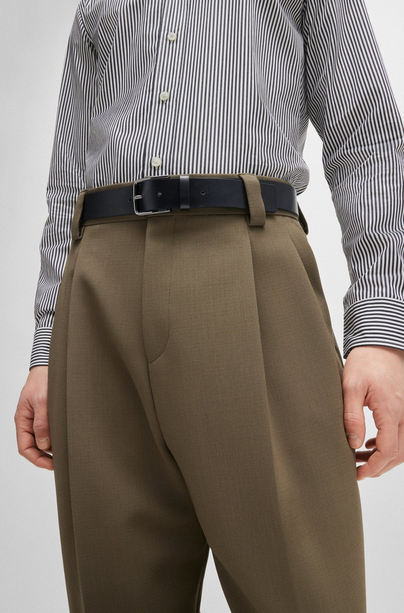 HUGO GRAINED-LEATHER BELT WITH LOGO BUCKLE outlook