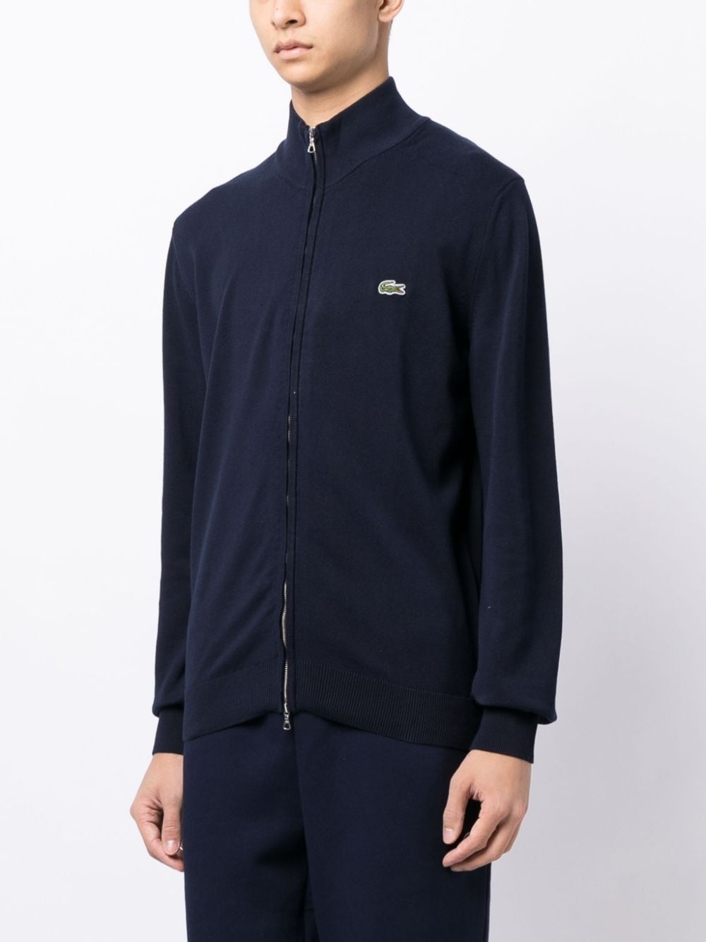 crocodile logo-patch zip-up sweatshirt - 3