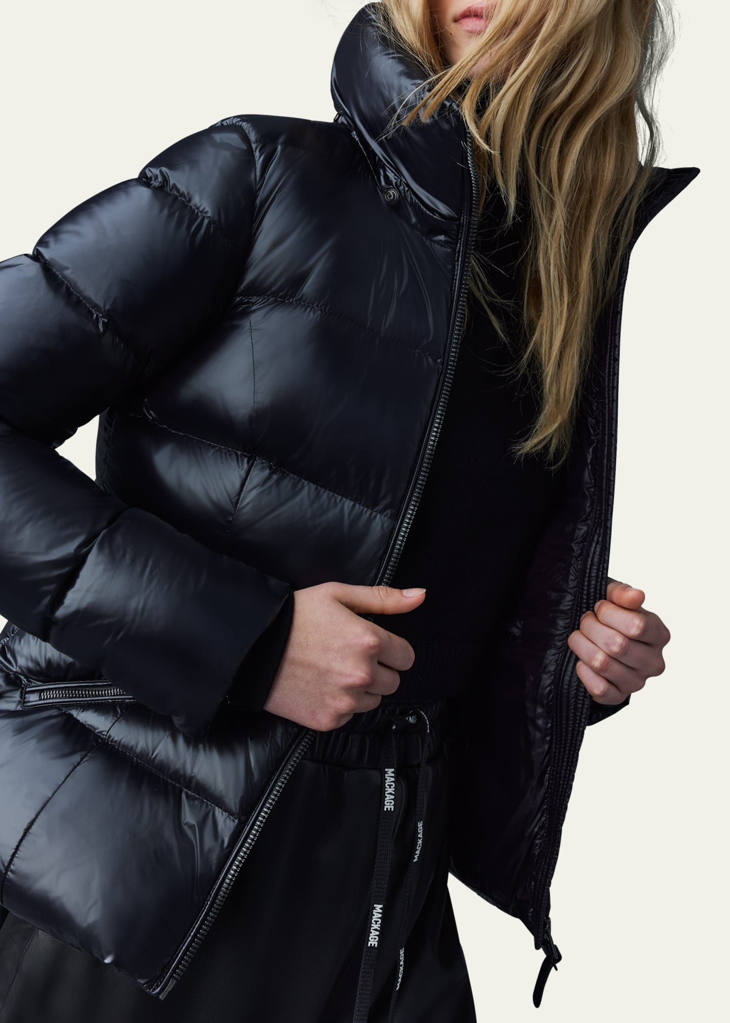 Madalyn Lustrous Light Down Jacket with Hood - 5
