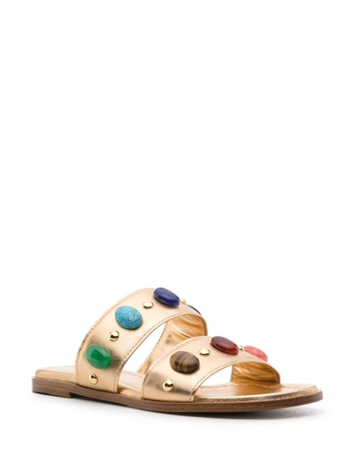 Gianvito Rossi beaded flat leather slides outlook