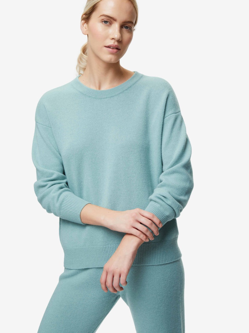 Women's Relaxed Sweater Daphne Cashmere Sea Foam Green - 2