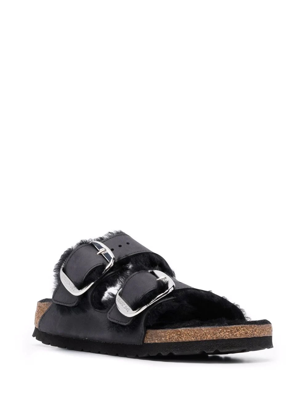 shearling-lined double-strap sandals - 2