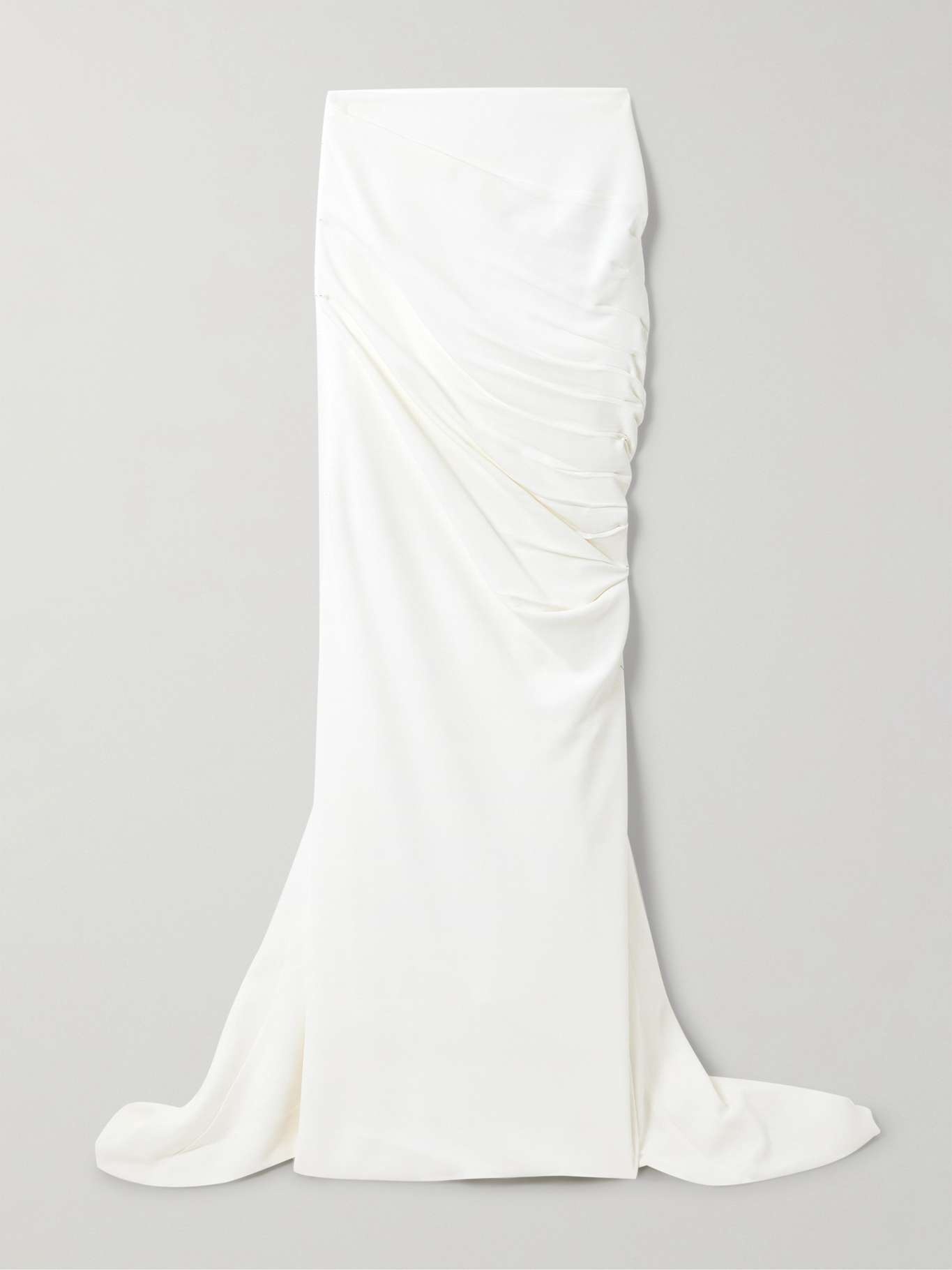 Train ruched crepe maxi skirt White - 1