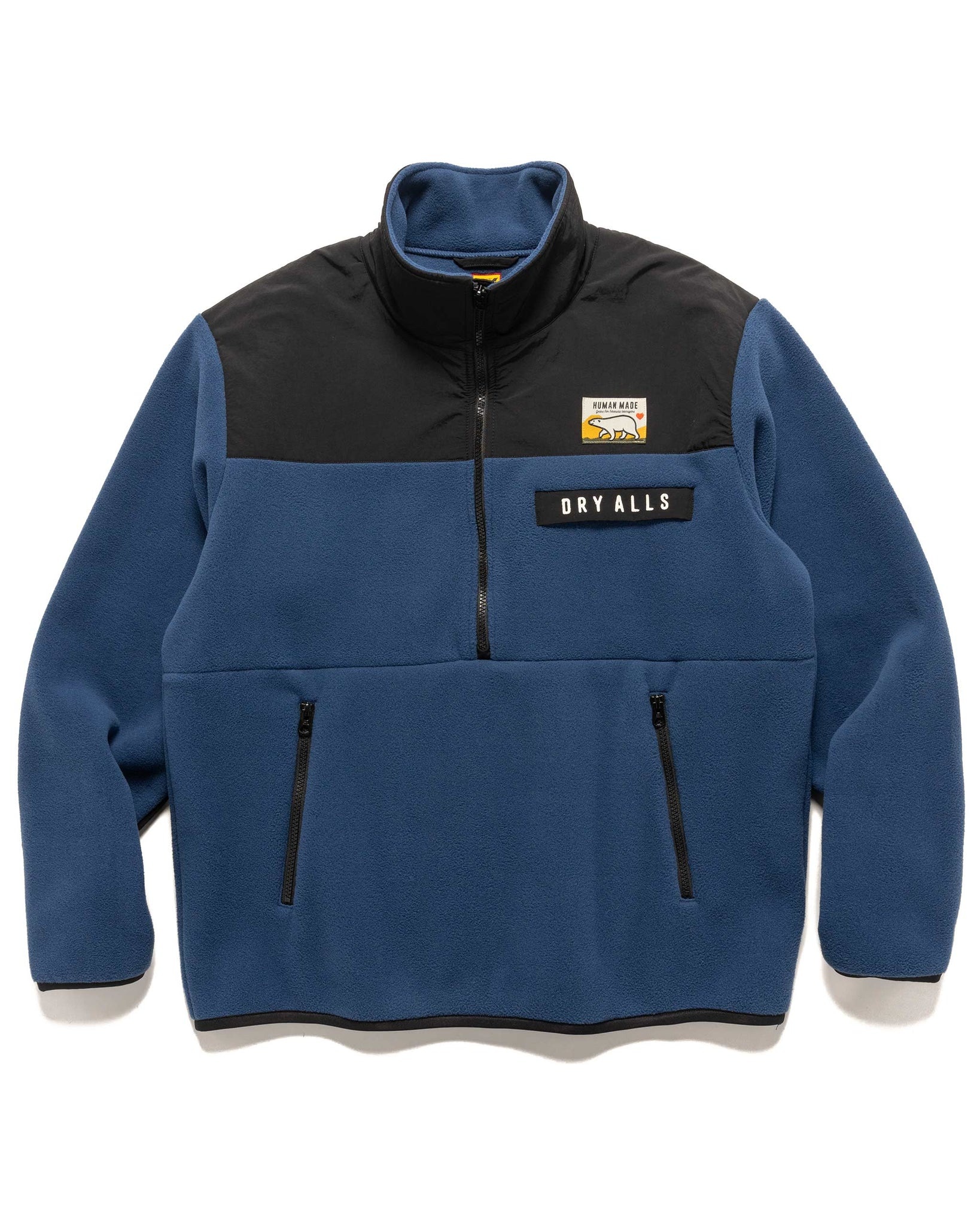 Human Made Fleece Half-Zip Jacket Navy | REVERSIBLE