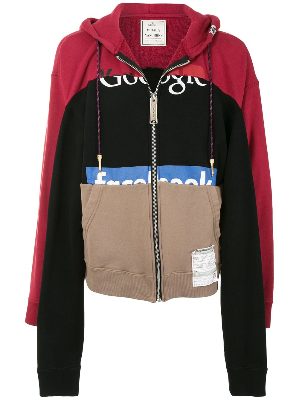 Border Docking contrast-panel hoodie - 1