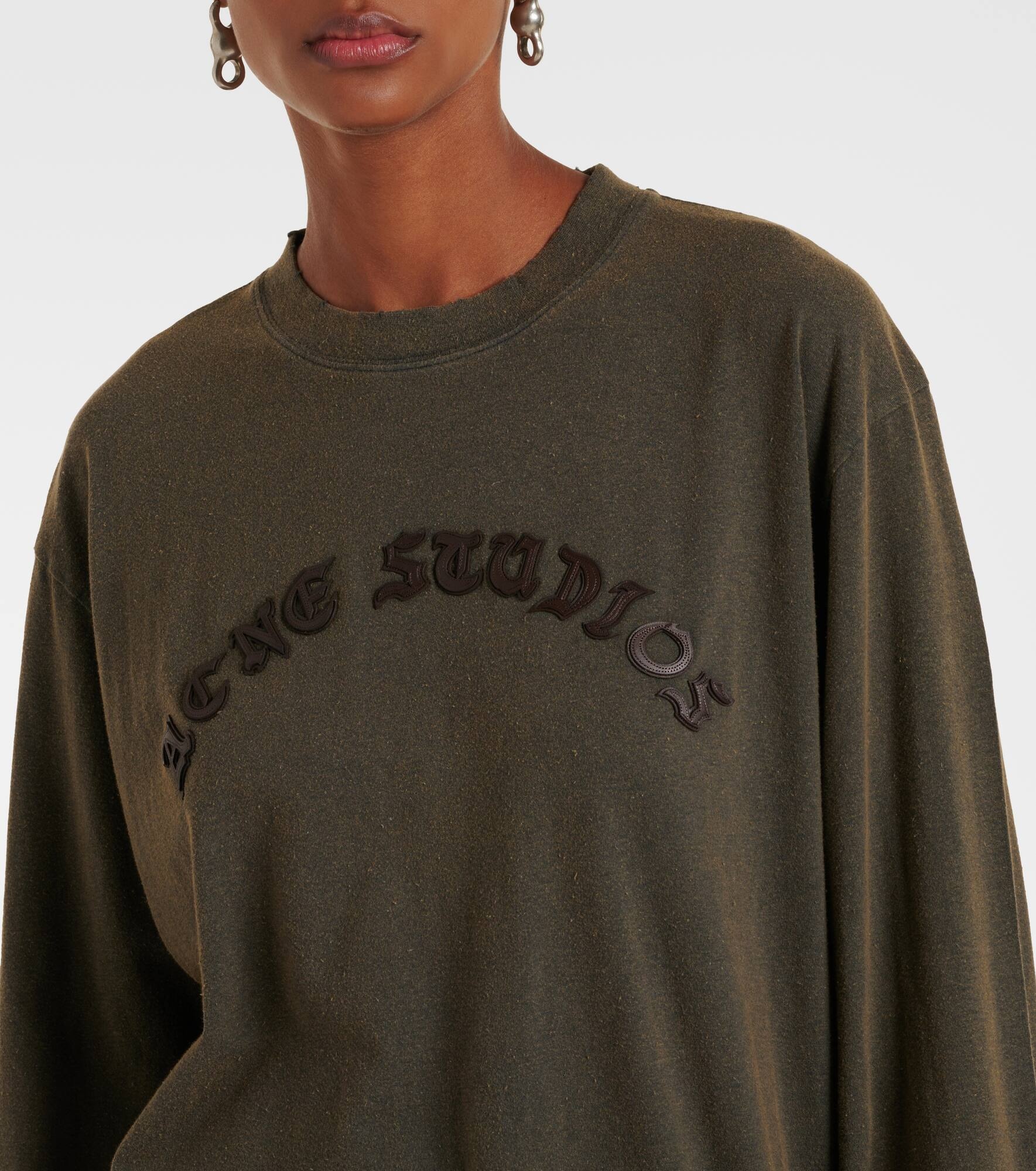 Logo appliqué cotton jersey top - 5