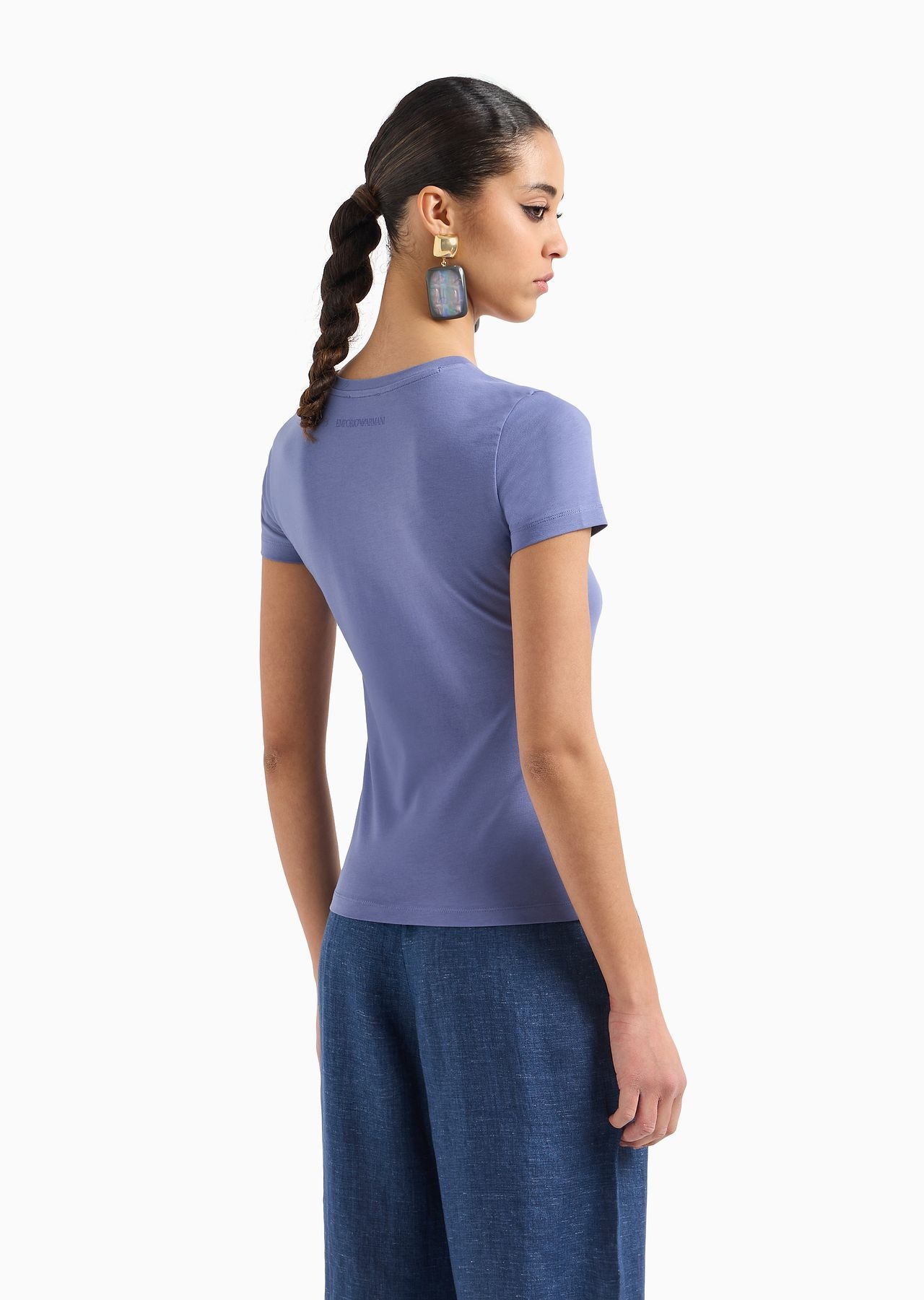 Organic stretch jersey T-shirt with ASV oversized eagle pattern - 3
