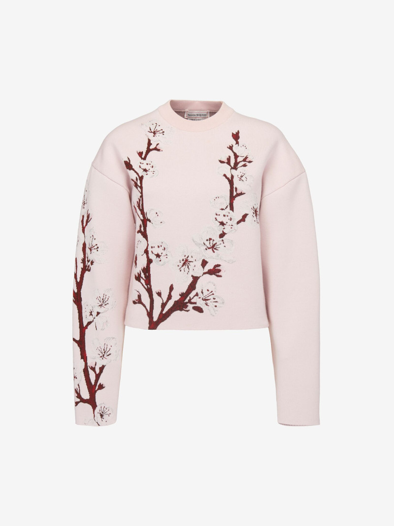 Women's Cherry Blossom Cocoon Sleeve Jumper in Pink/multicolor 1