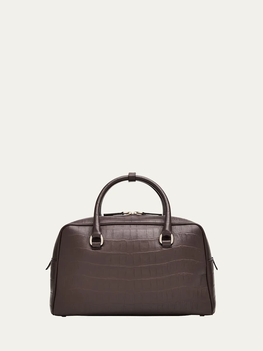 Kasia Croc-Embossed Leather Top-Handle Bag - 1