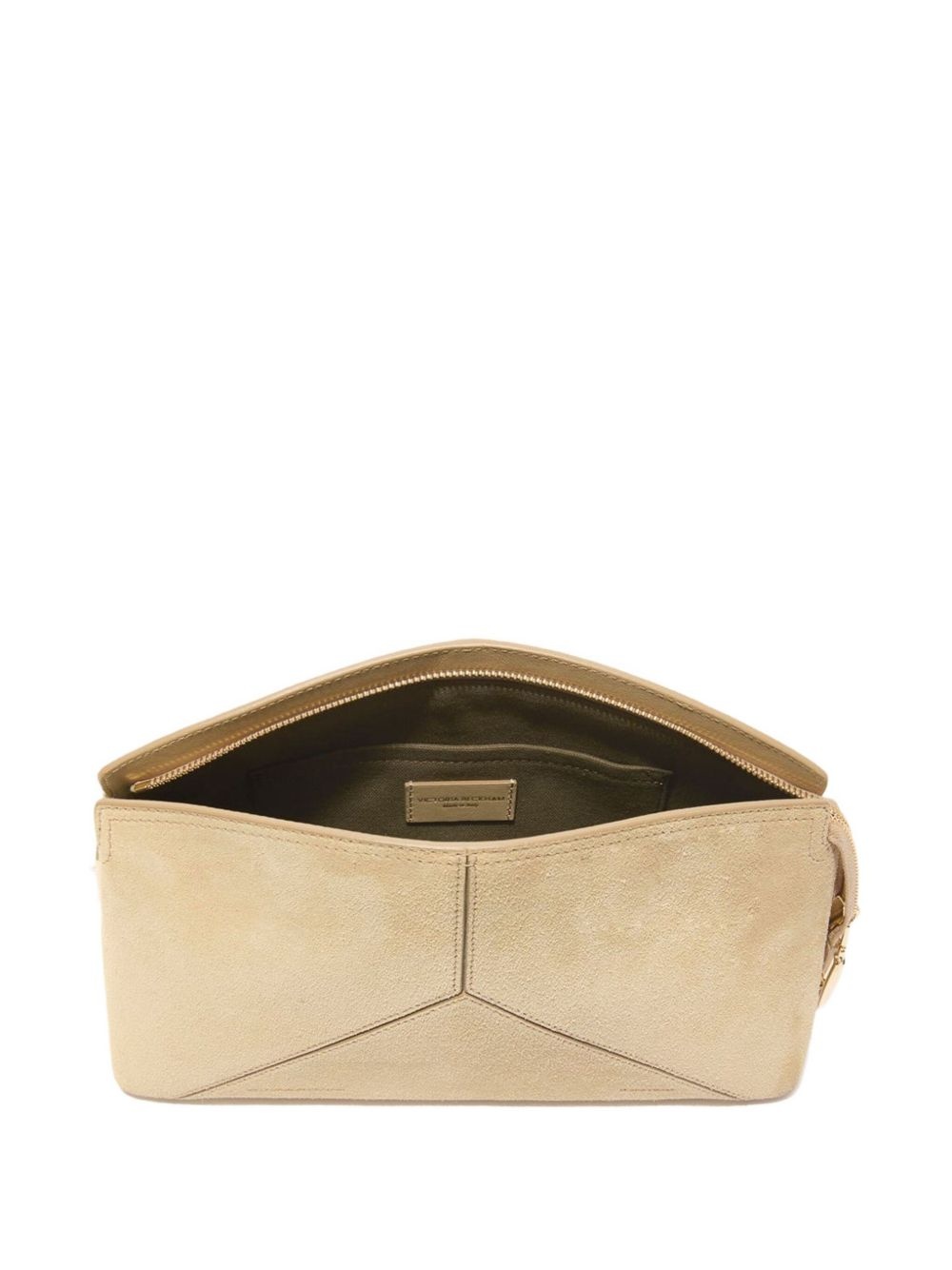 Victoria suede zip-fastening clutch bag - 5