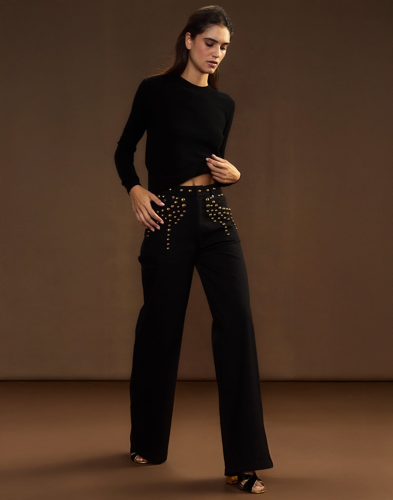 Serena Studded Wide Leg Jeans - 5