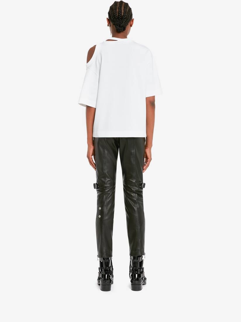 Women's Cut-out T-shirt in Optical White - 4