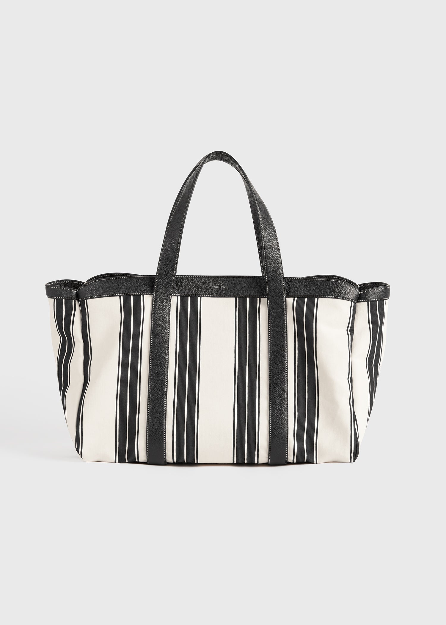 Striped canvas tote white/black - 8