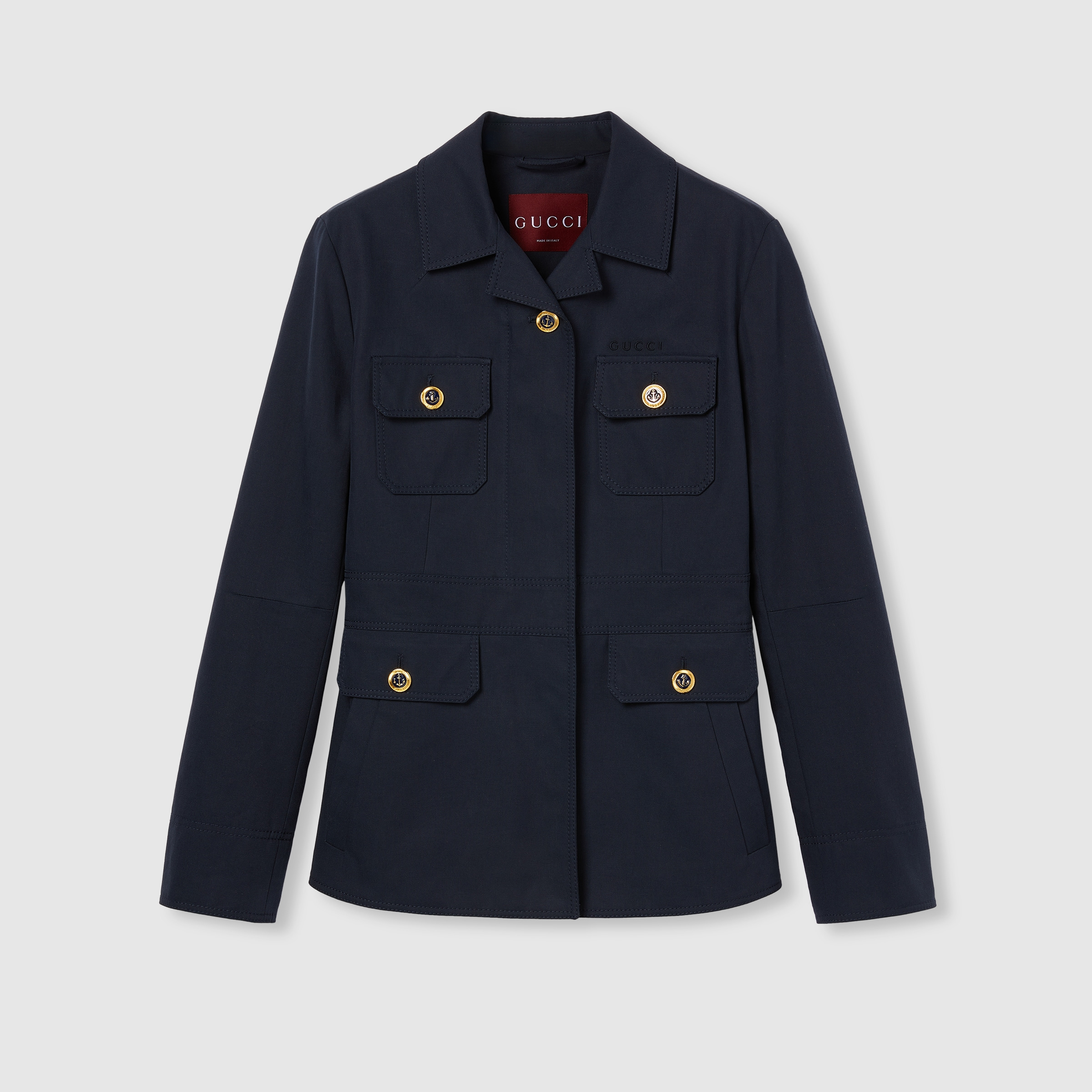 Cotton canvas jacket with embroidery - 1