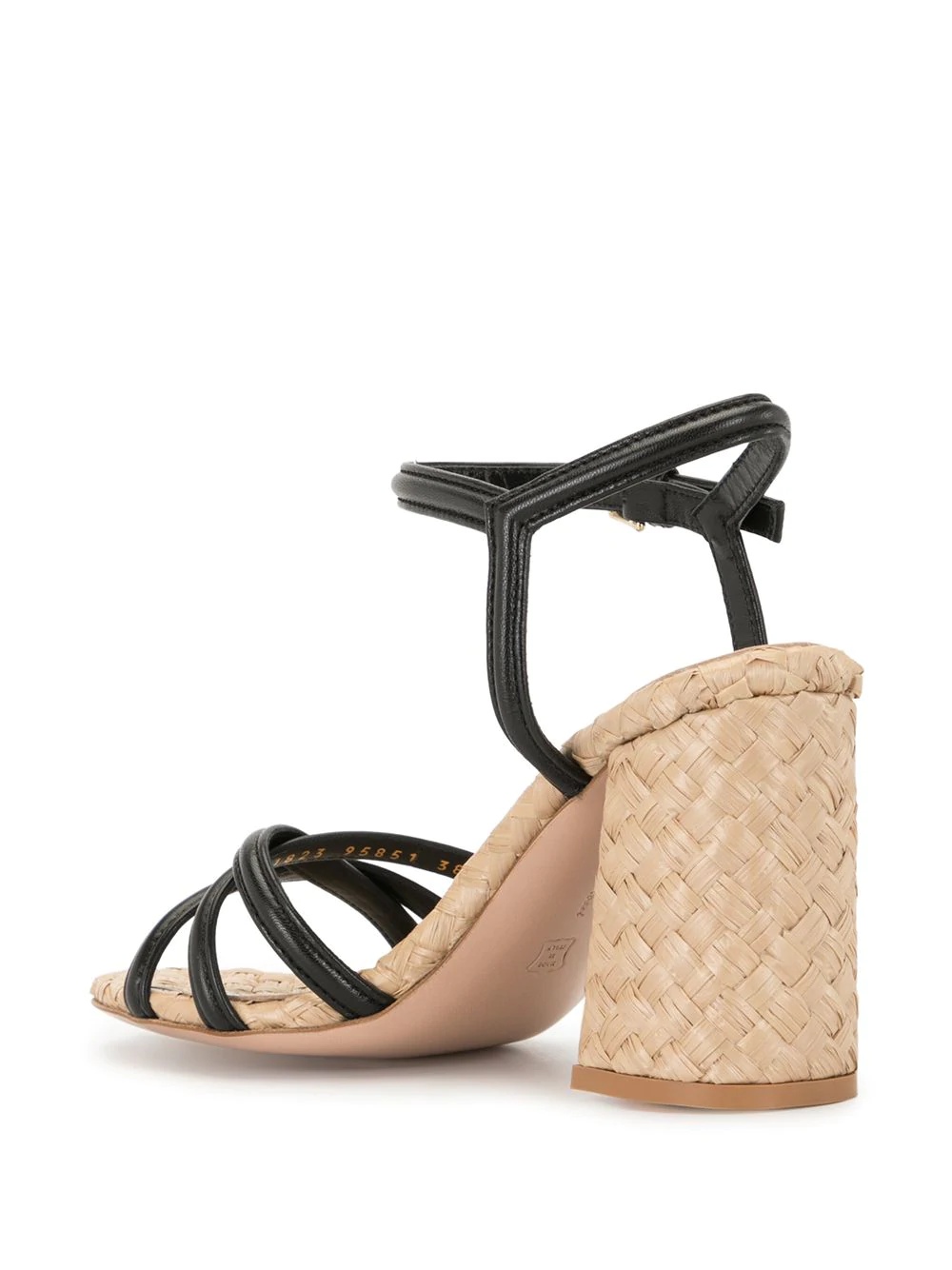 strappy straw sandals - 3