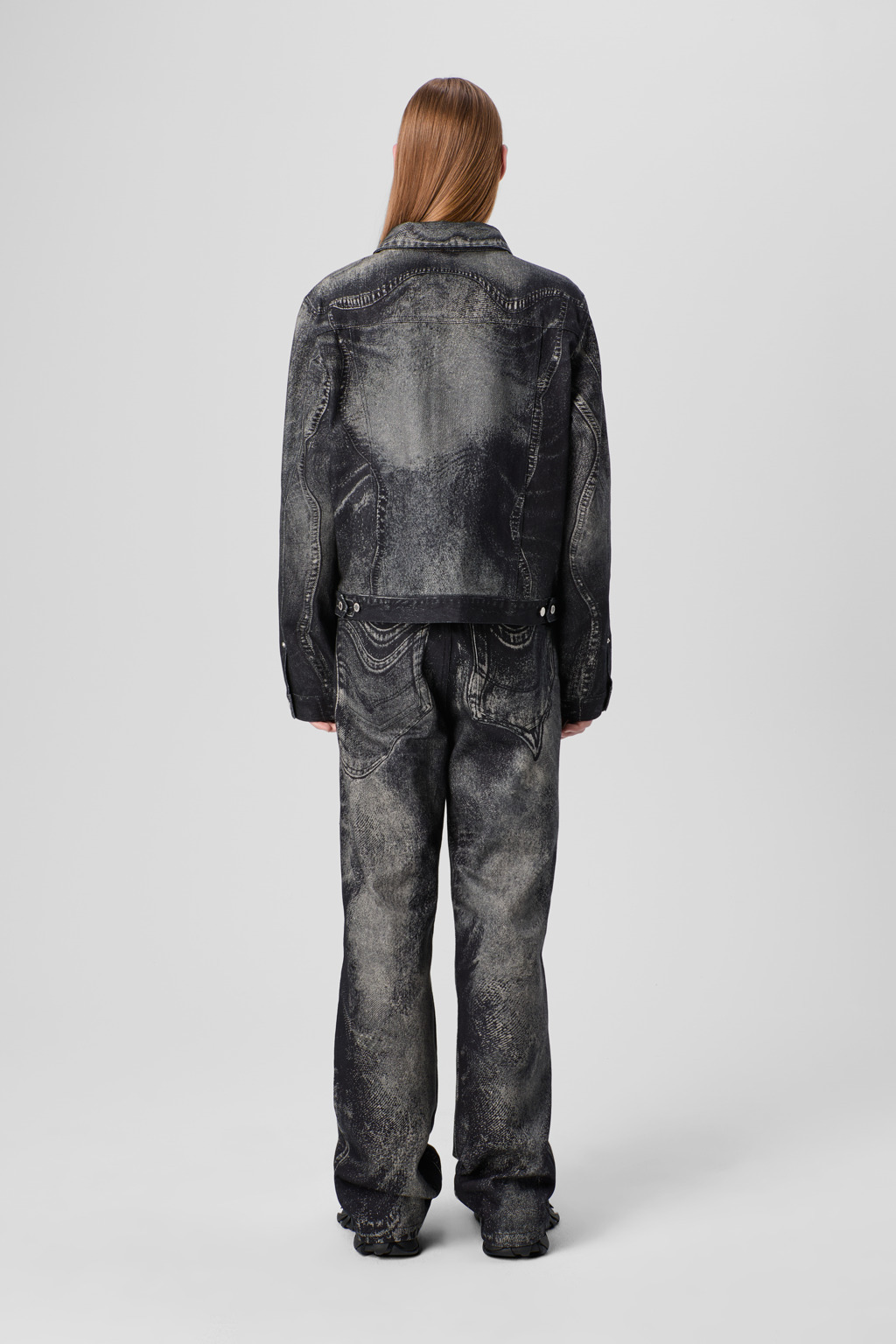 Black-Gray Denim Jacket - 5