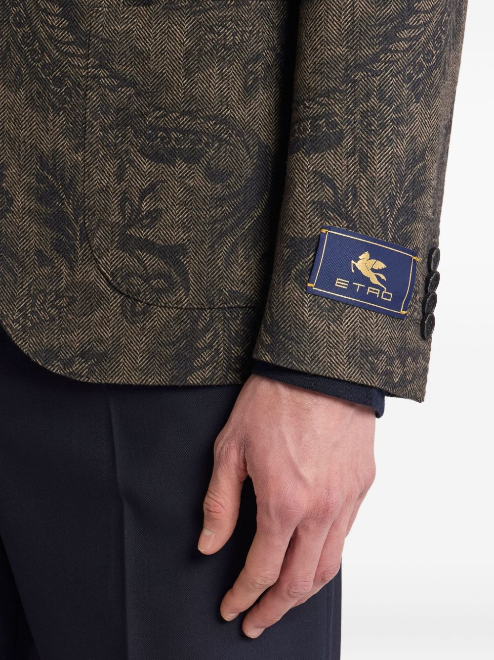 paisley print wool blazer - 4