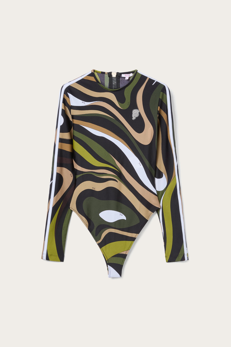 MARMO PRINT LONG SLEEVE SWIMSUIT 1