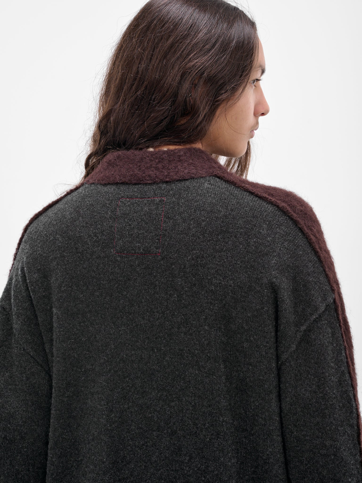 Contrast Two-Panel Knit Cardigan - 5