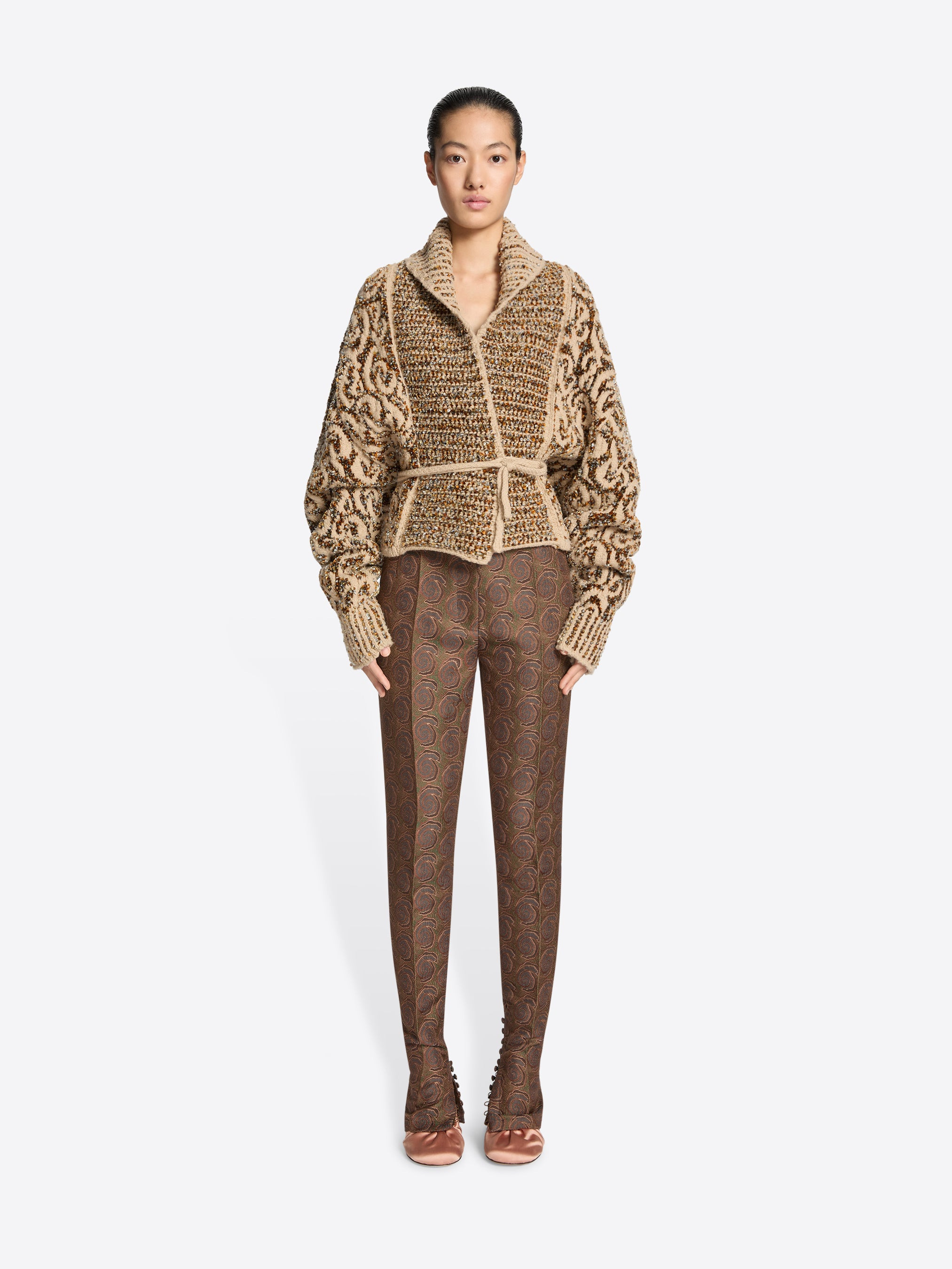 FITTED JACQUARD PANTS - 2
