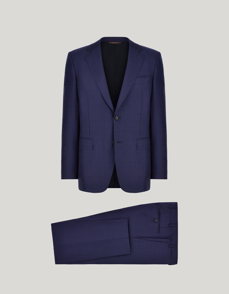BLUE PURE WOOL SUIT WITH SINGLE-BREASTED TWO-BUTTON JACKET 1