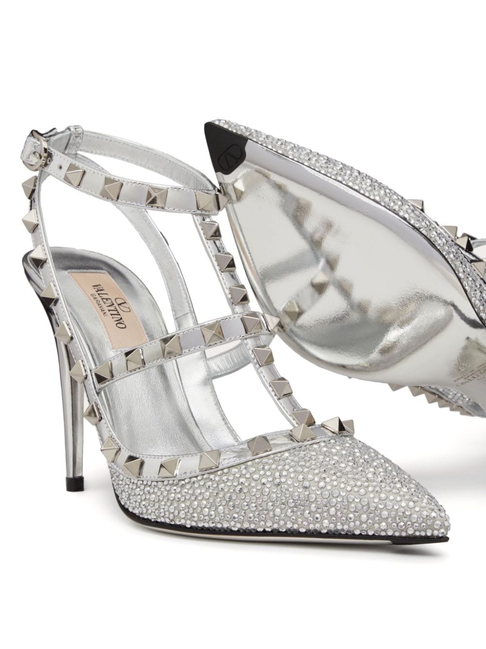 Rockstud 100mm crystal-embellished pumps - 5