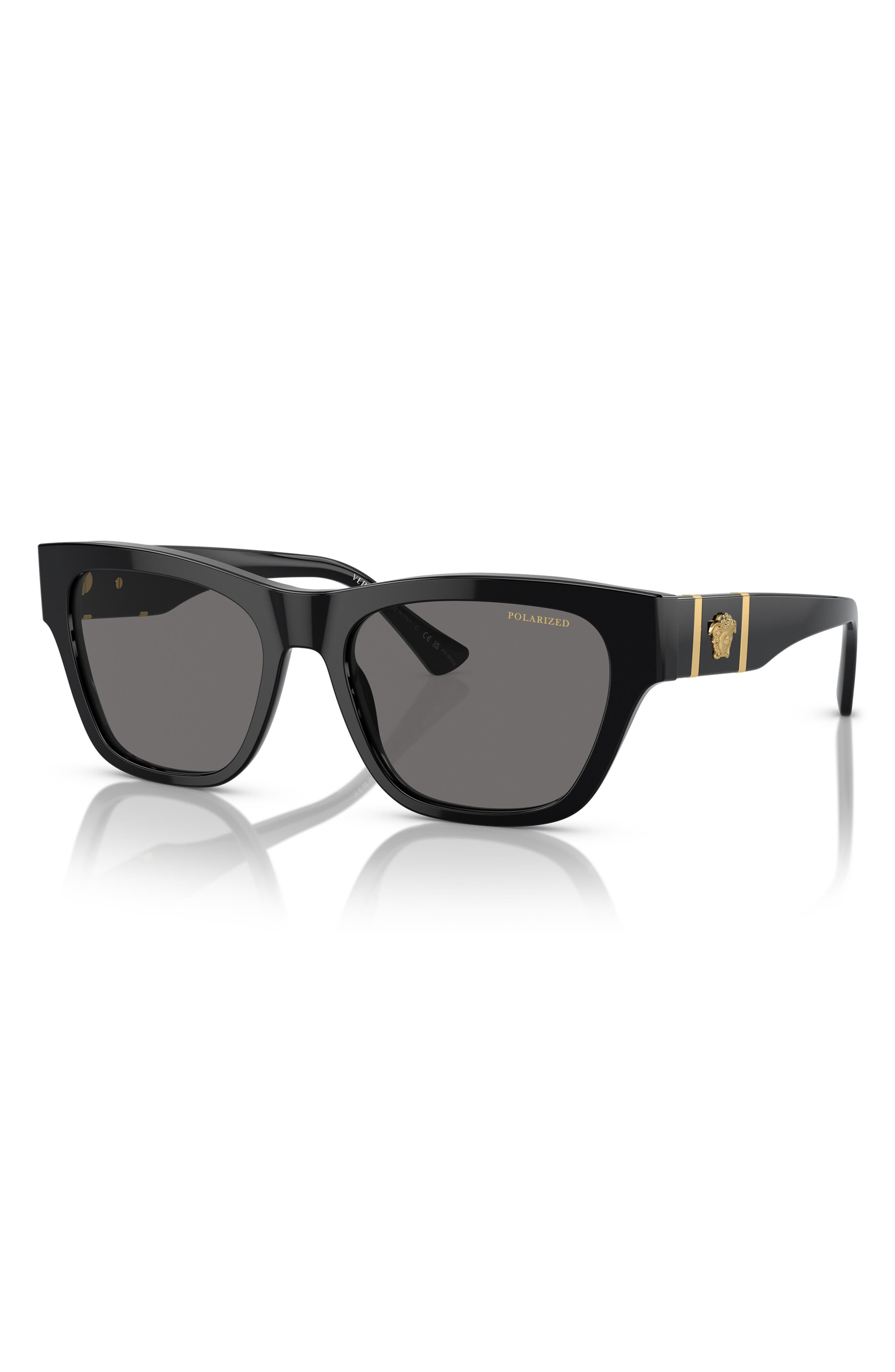 Versace 67mm Polarized Oversize Square Sunglasses in Black at Nordstrom - 2