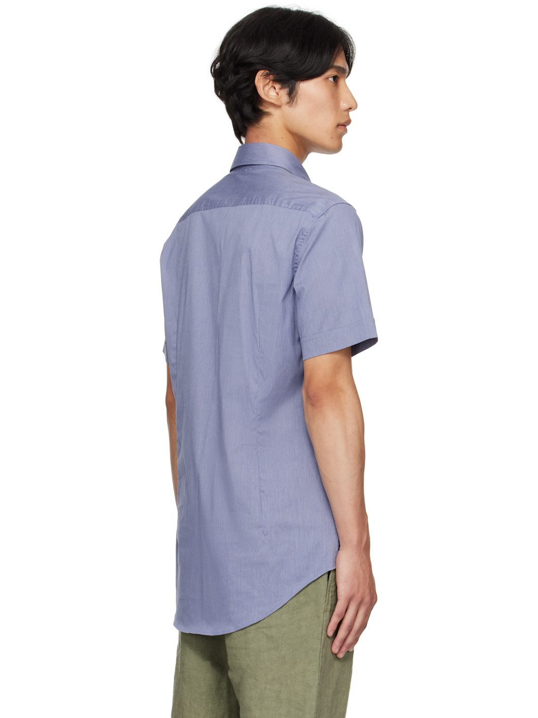Blue Classic Short Sleeve Shirt - 3