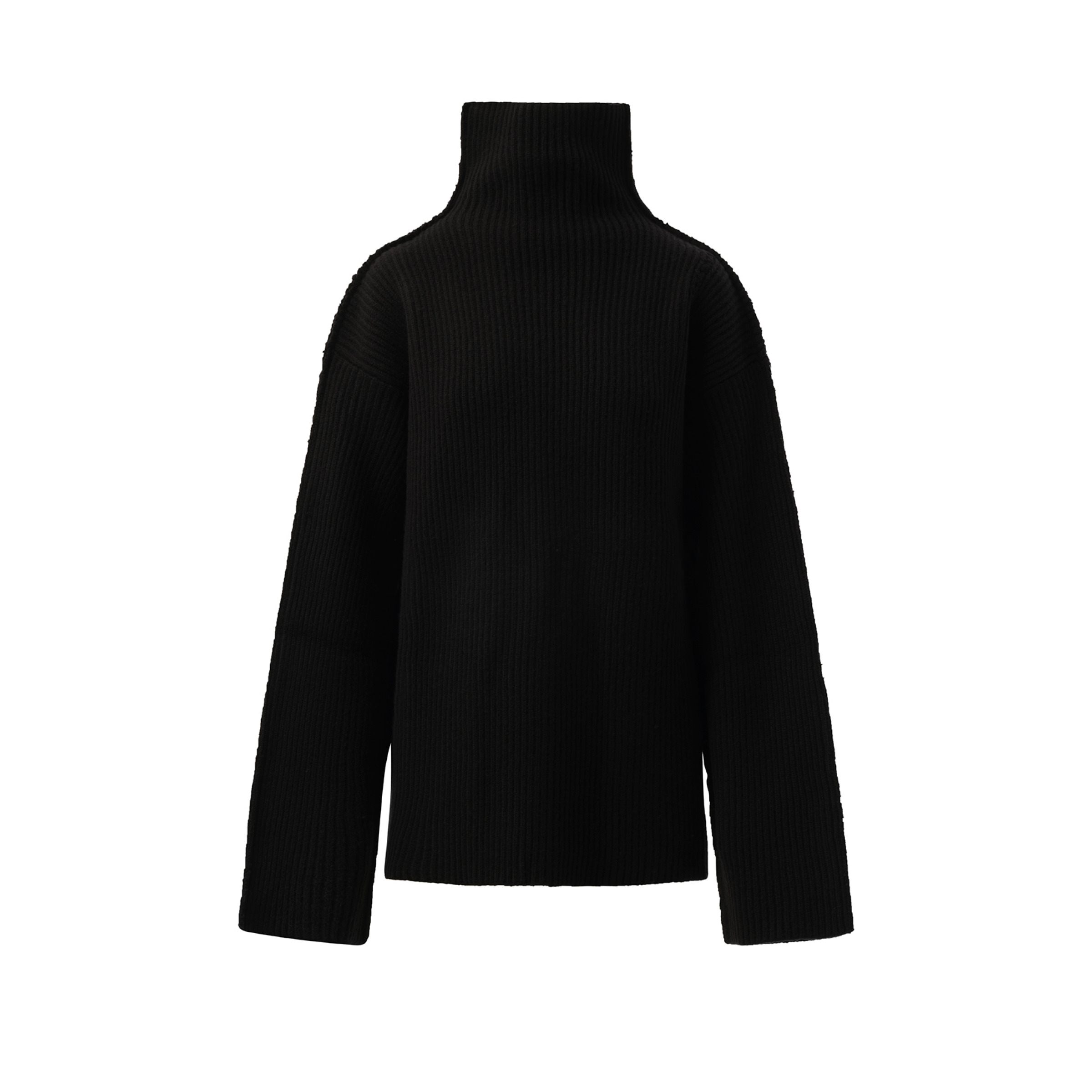 Long Sleeve Turtleneck Sweater in Black - 2
