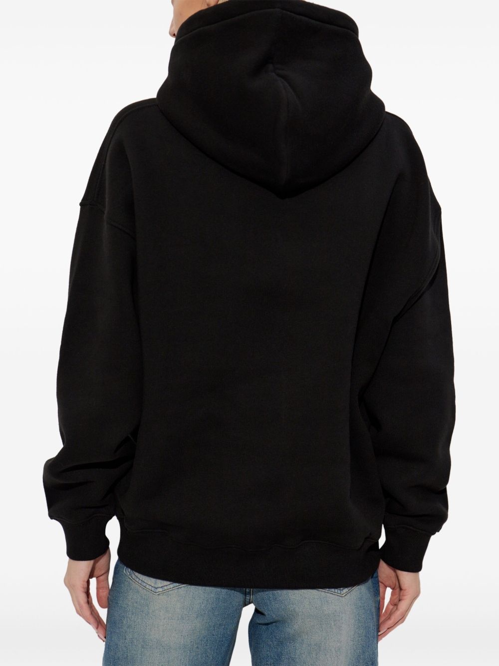 logo-embroidery cotton hoodie - 4